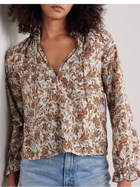 DÔEN Juna Top in Blanc Narcissus Floral - Size Medium